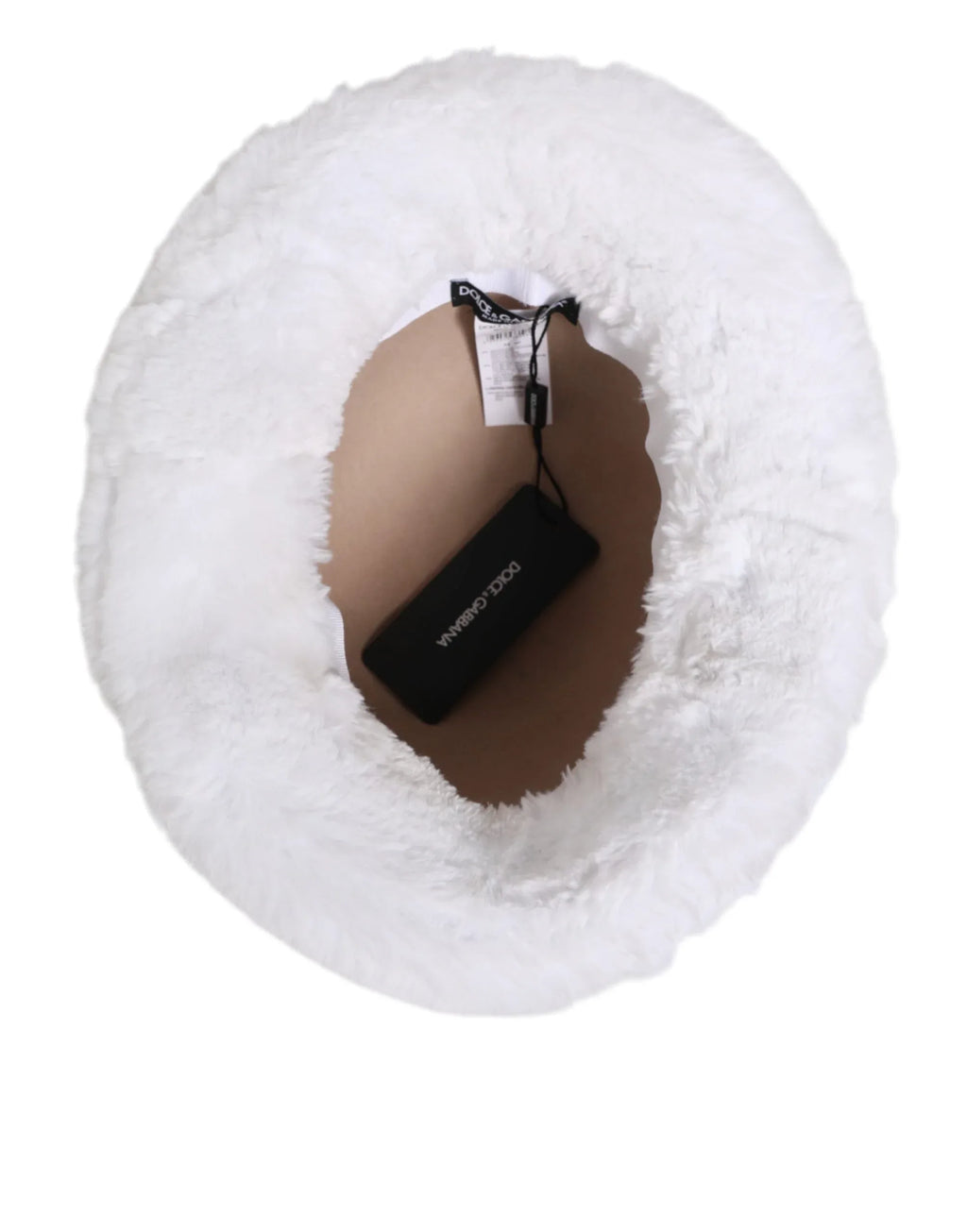 Dolce & Gabbana White Modacrylic Fur Bucket Men Capello Hat - Zeiniez