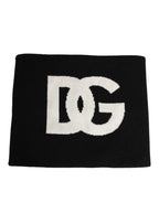 Dolce & Gabbana Black D&G Logo Cashmere Knitted Men One Size Scarf - Zeiniez