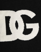 Dolce & Gabbana Black D&G Logo Cashmere Knitted Men One Size Scarf - Zeiniez