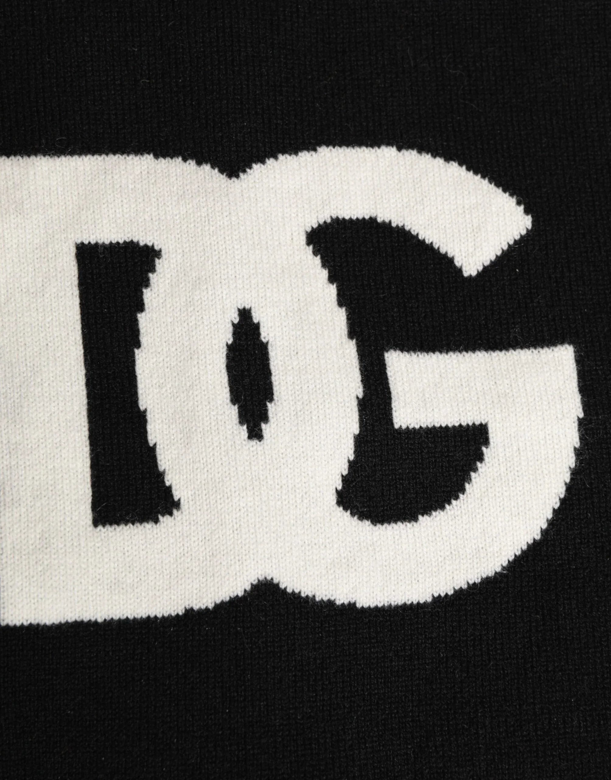 Dolce & Gabbana Black D&G Logo Cashmere Knitted Men One Size Scarf - Zeiniez