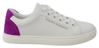 Dolce & Gabbana White Suede Leather Low Top Sneakers Shoes - Zeiniez