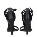 Max Mara Black Leather Stiletto Heel Sandals