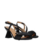 Ganni Black Fabric Platform Sandals