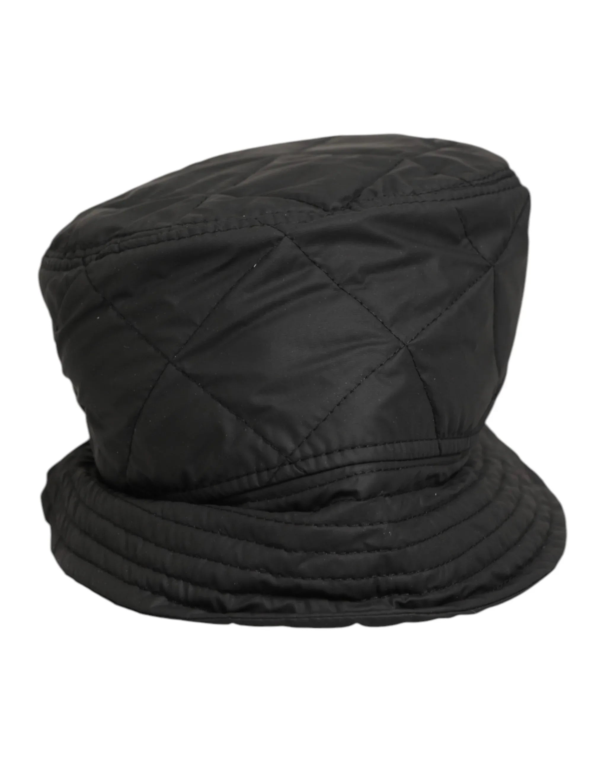 Dolce & Gabbana Black Nylon Quilted Bucket Men Capello Hat - Zeiniez