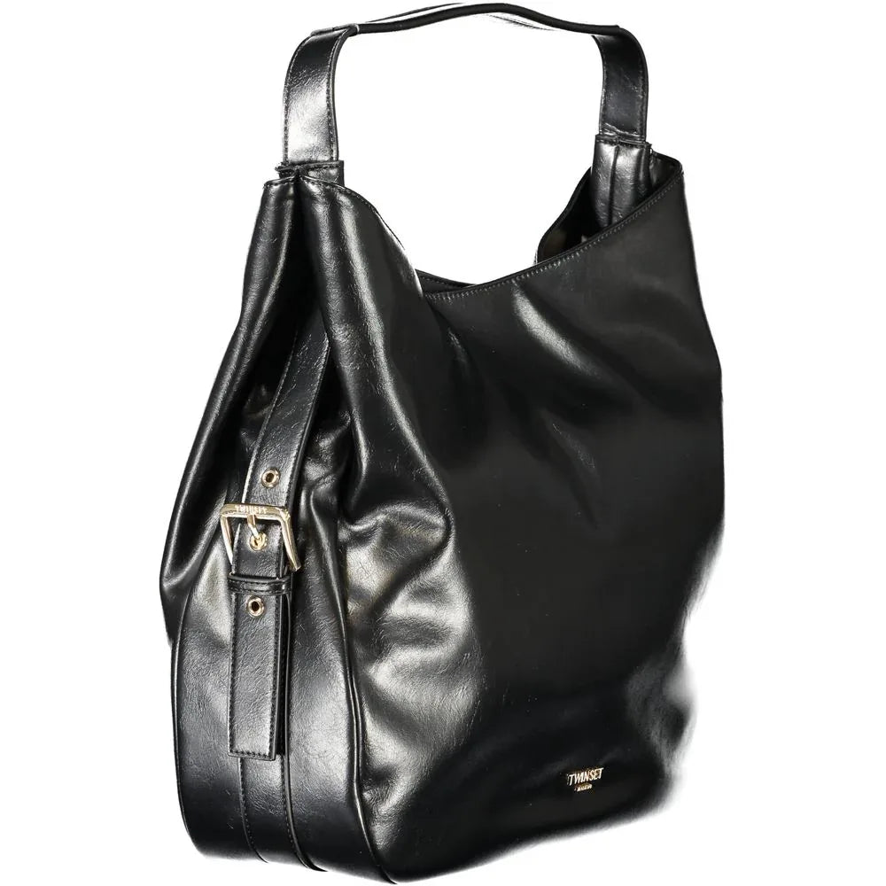 Twinset Black Polyurethane Women Hobo Bag - Zeiniez