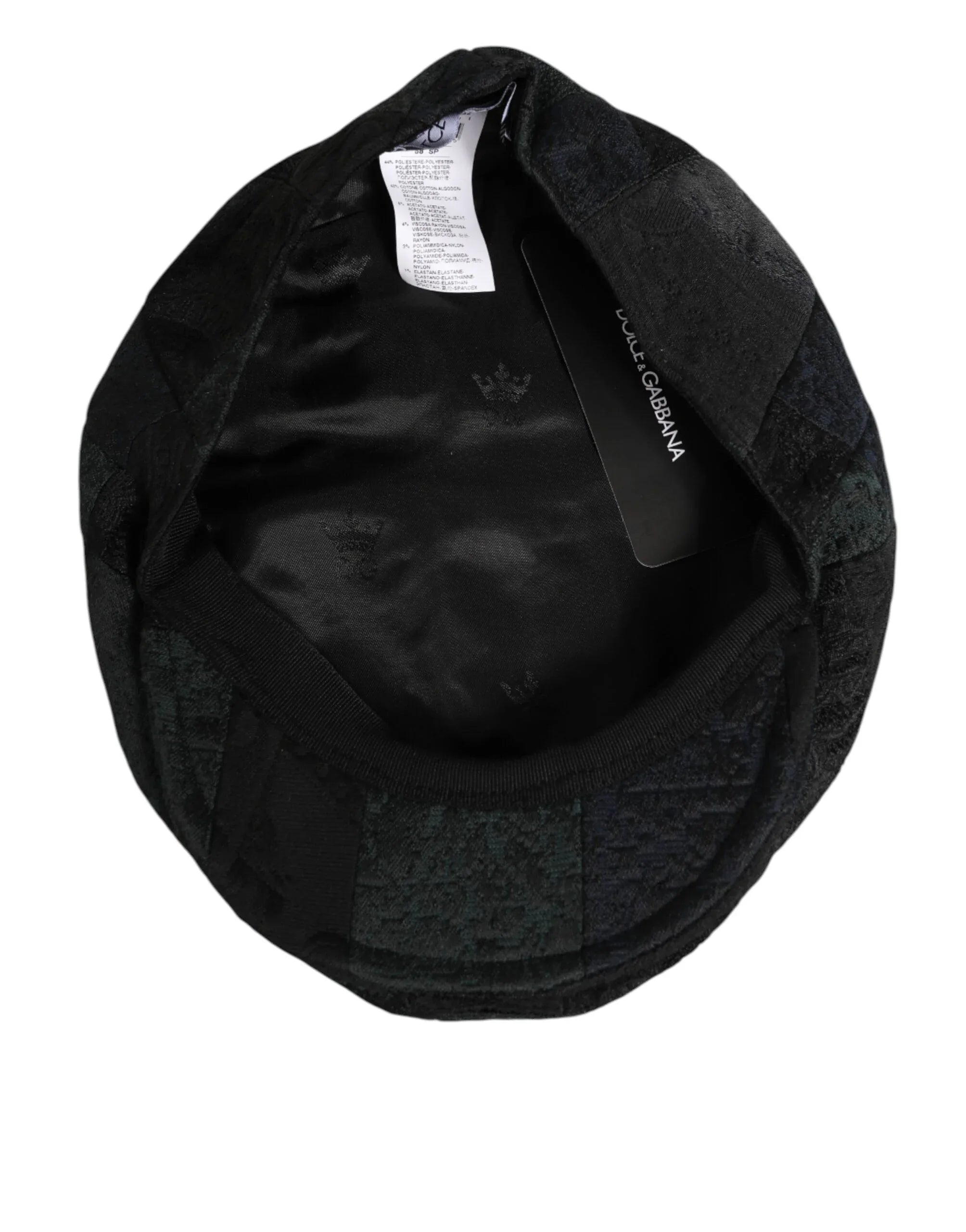 Dolce & Gabbana Black Polyester Newsboy Men Cloth Capello Hat - Zeiniez
