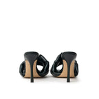 Bottega Veneta Green Leather Stiletto Heel Sandals - Zeiniez