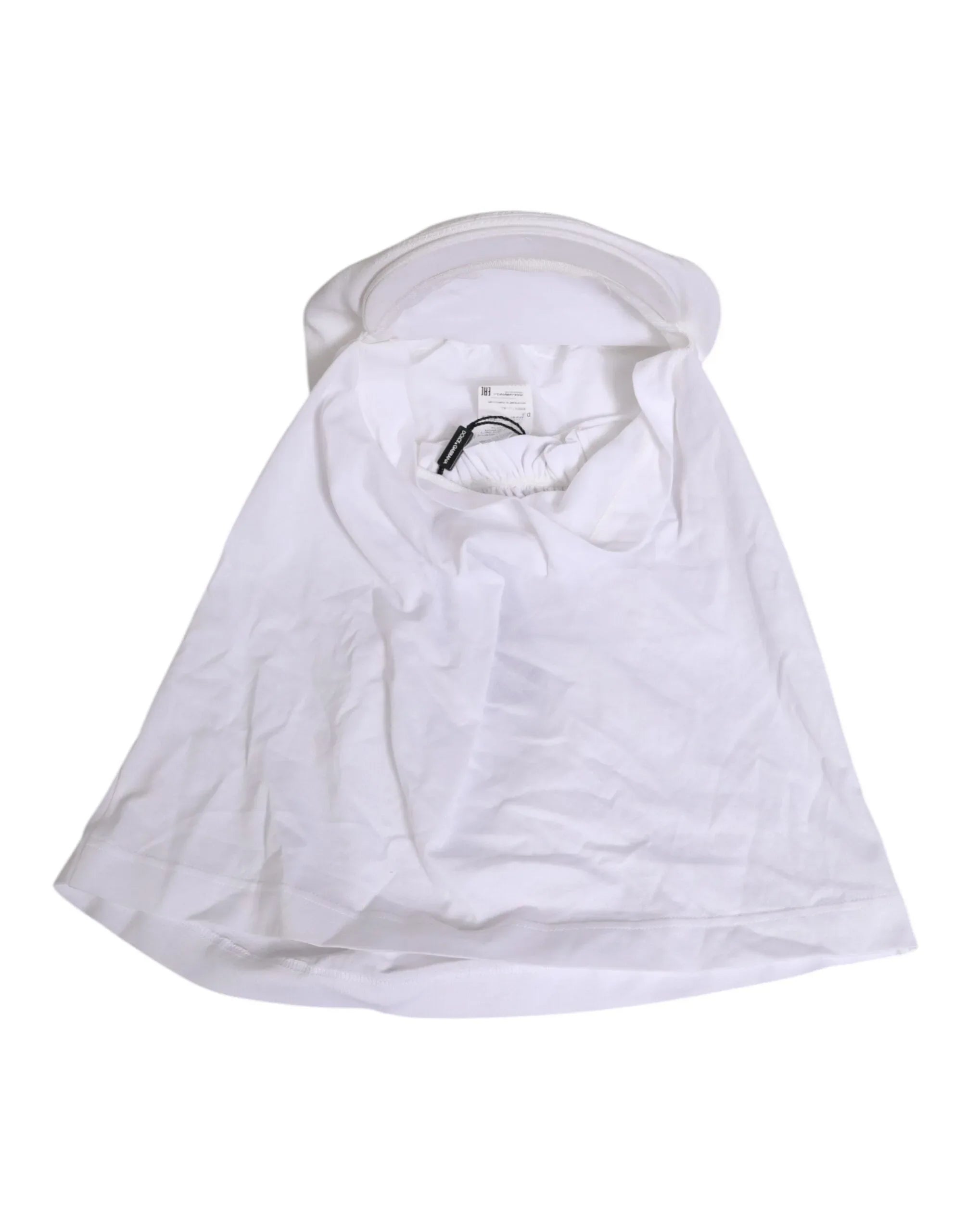 Dolce & Gabbana White Cotton DG Logo Plaque Baseball Balaclava Hat - Zeiniez