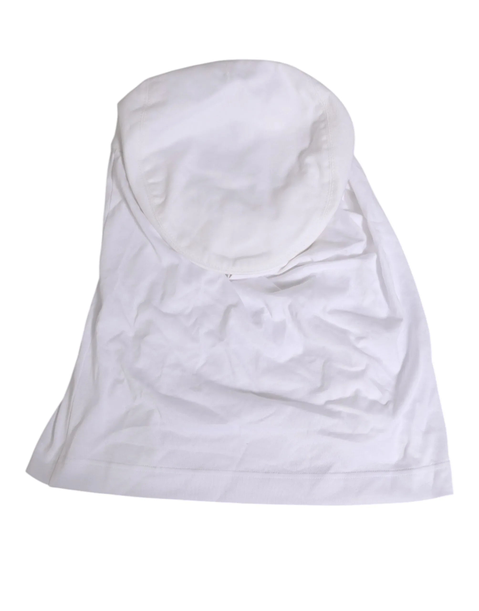 Dolce & Gabbana White Cotton DG Logo Plaque Baseball Balaclava Hat - Zeiniez