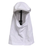 Dolce & Gabbana White Cotton DG Logo Plaque Baseball Balaclava Hat - Zeiniez