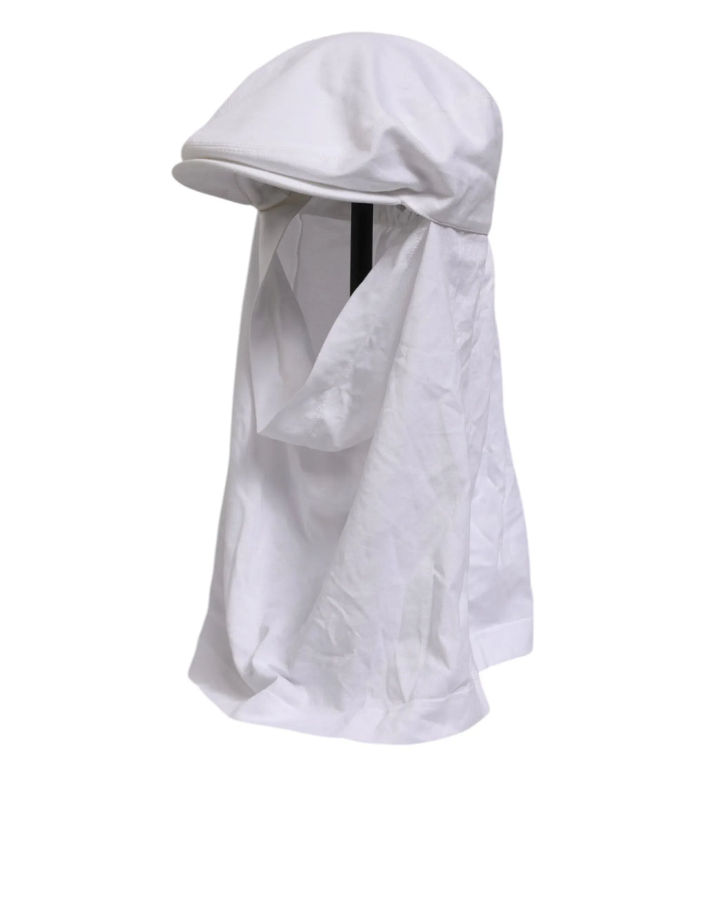 Dolce & Gabbana White Cotton DG Logo Plaque Baseball Balaclava Hat - Zeiniez