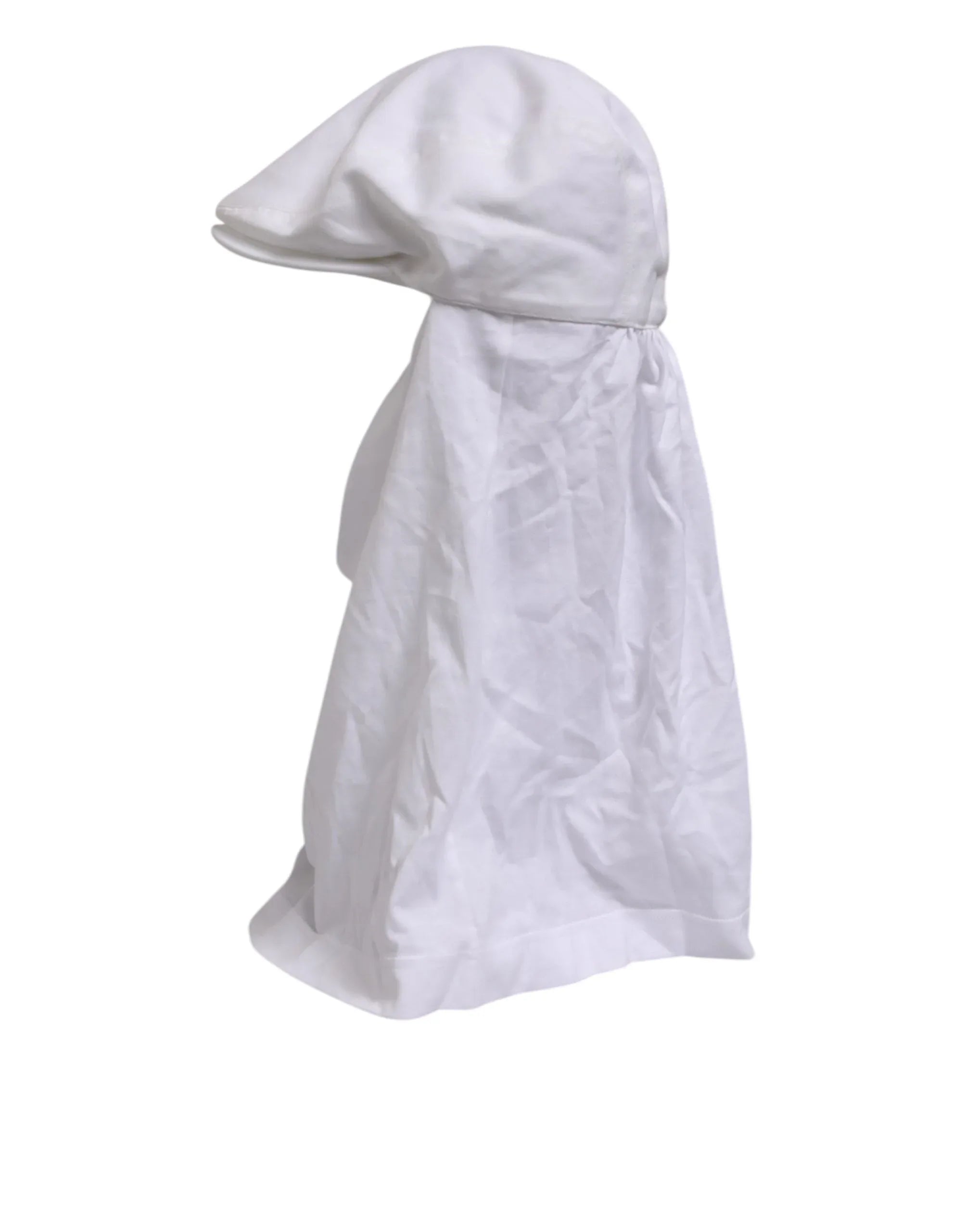 Dolce & Gabbana White Cotton DG Logo Plaque Baseball Balaclava Hat - Zeiniez