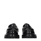 Off-White Black Leather Slip-On Loafers