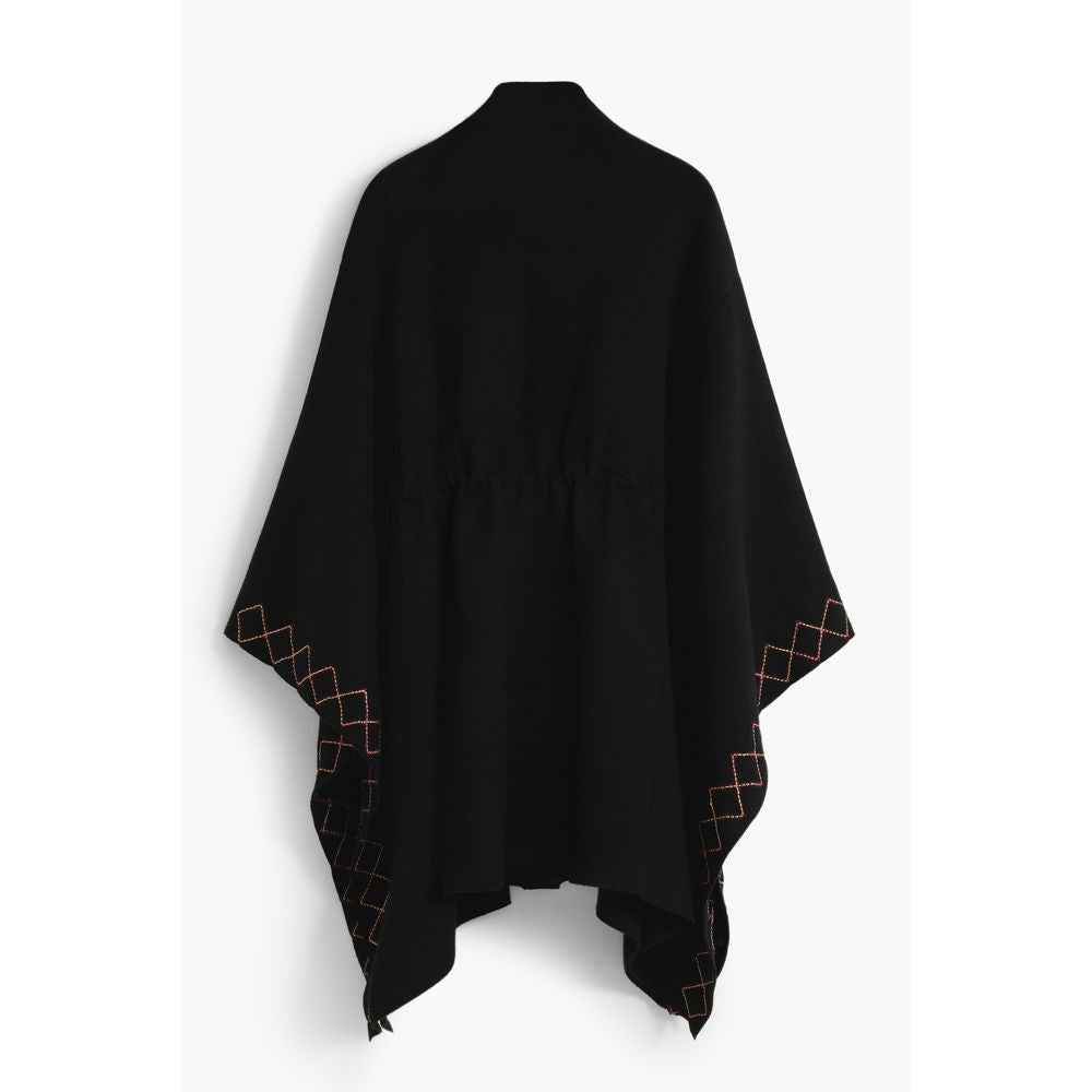 Desigual Black Polyester Women Poncho Desigual