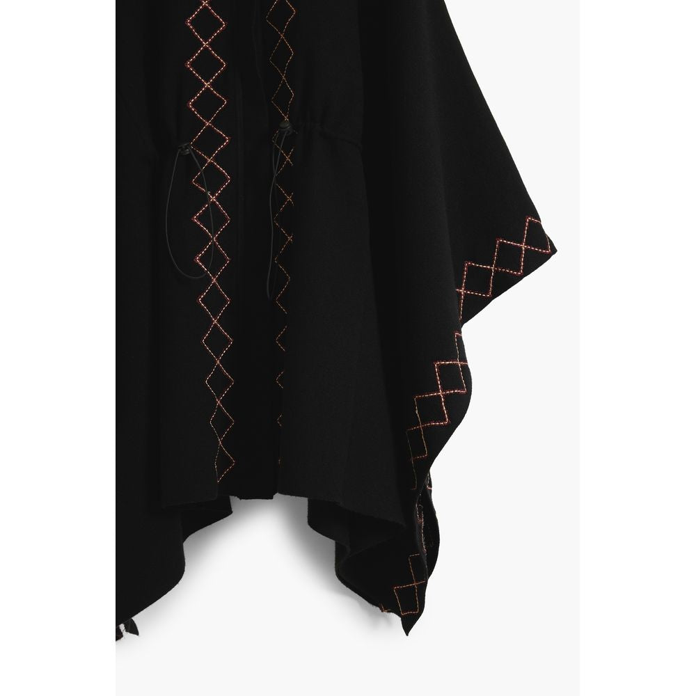 Desigual Black Polyester Women Poncho Desigual