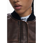 Desigual Burgundy Polyurethane Women Poncho - Zeiniez