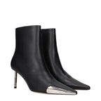 Off-White Black Leather Ankle Boots