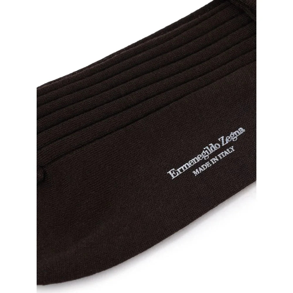 ZEGNA Brown Wool Socks - Zeiniez