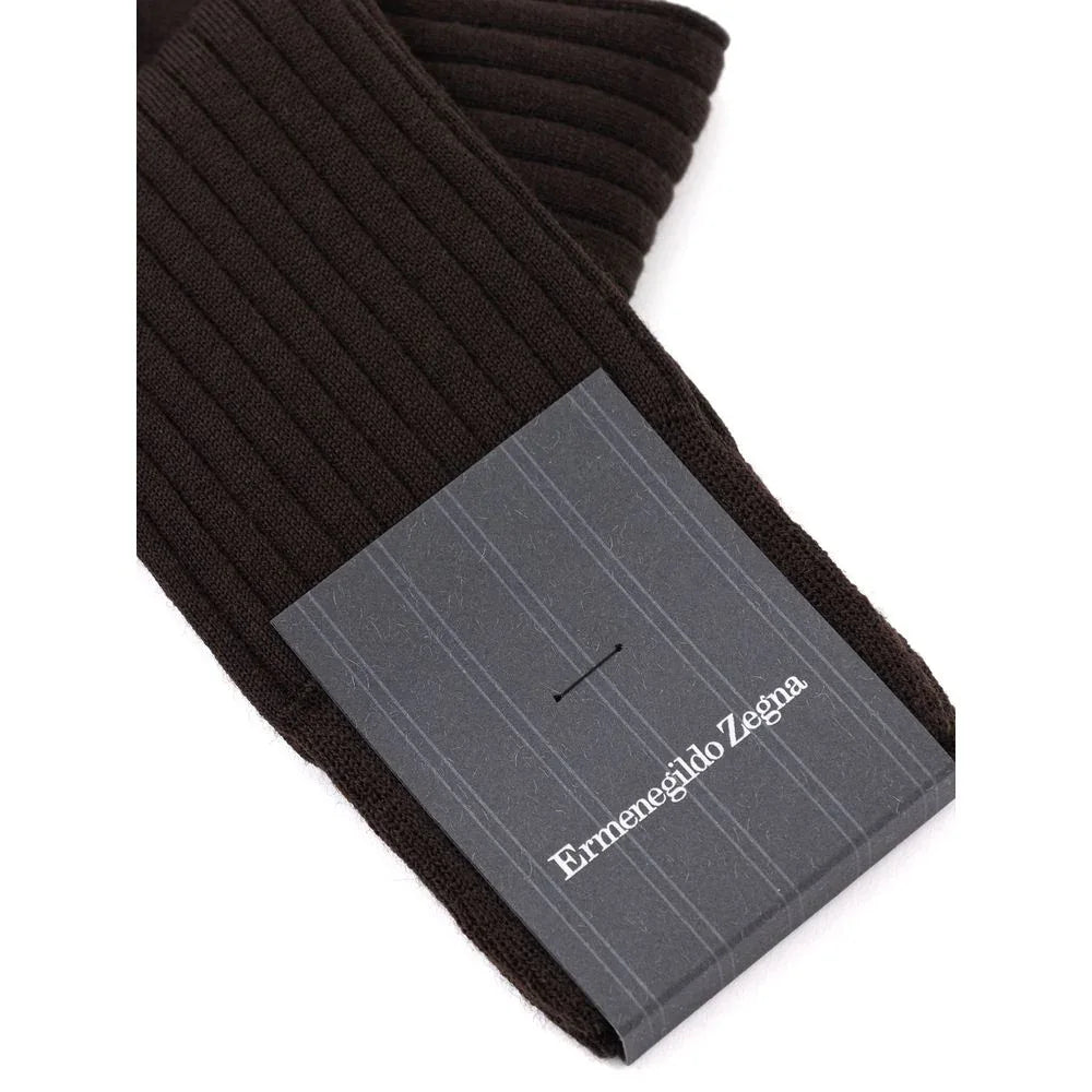 ZEGNA Brown Wool Socks - Zeiniez