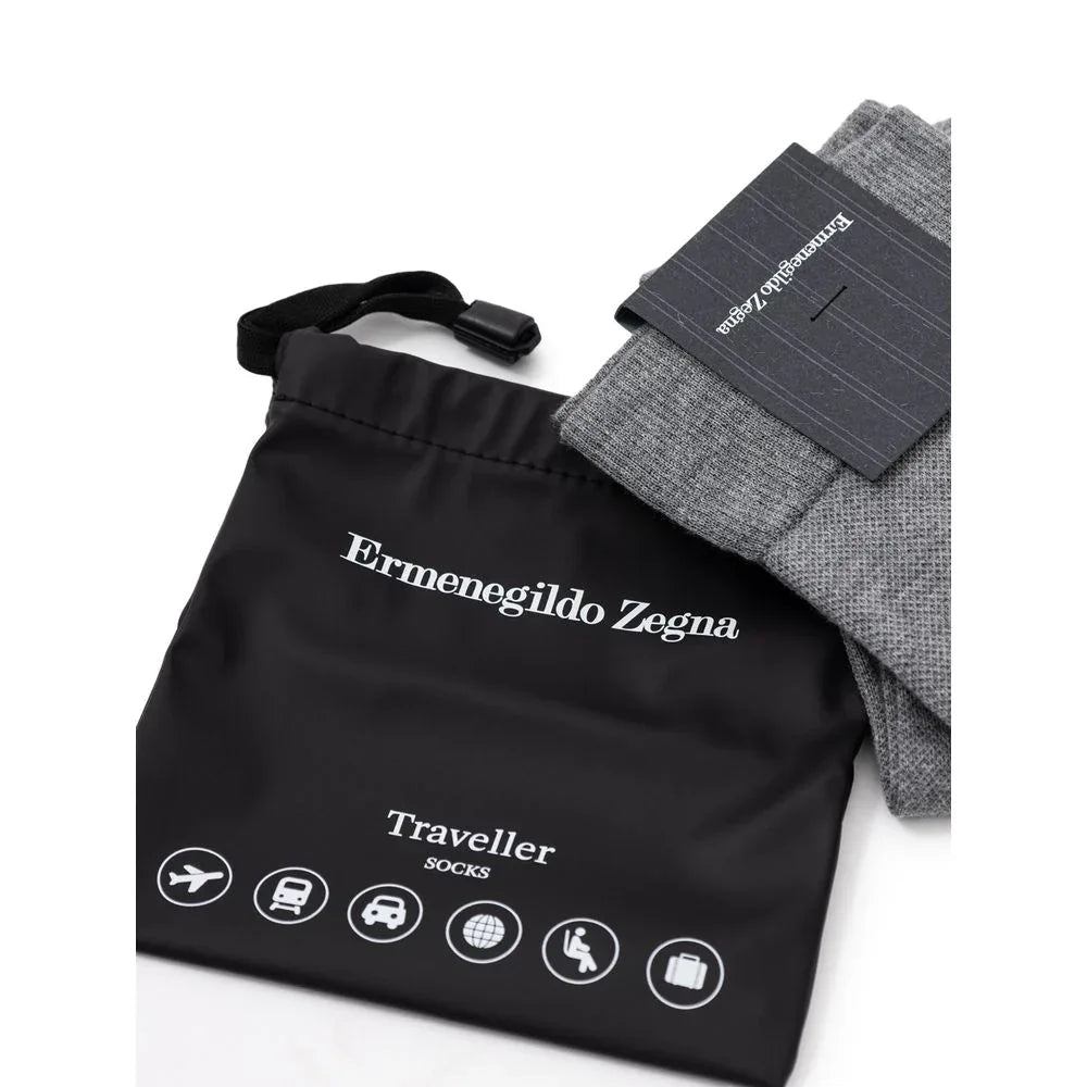 ZEGNA Gray Cotton Socks - Zeiniez