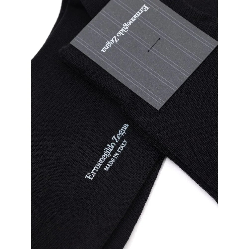 ZEGNA Black Wool Socks - Zeiniez