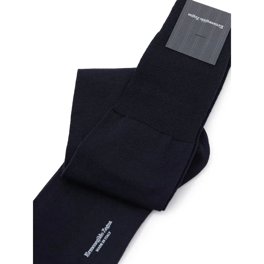 ZEGNA Navy Blue Wool Socks - Zeiniez