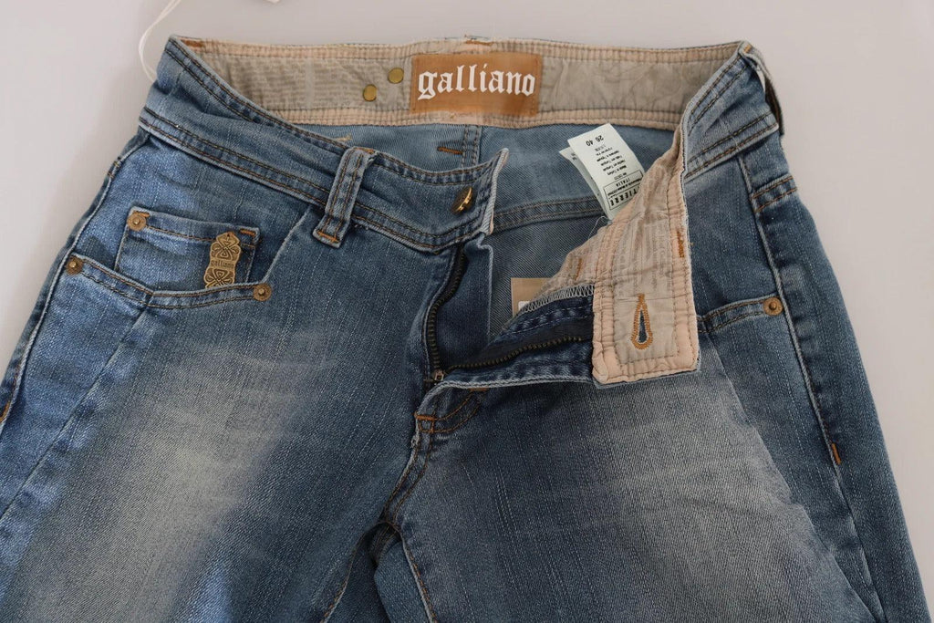 John Galliano Blue Washed Mid Waist Skinny Casual Denim Pants - Zeiniez