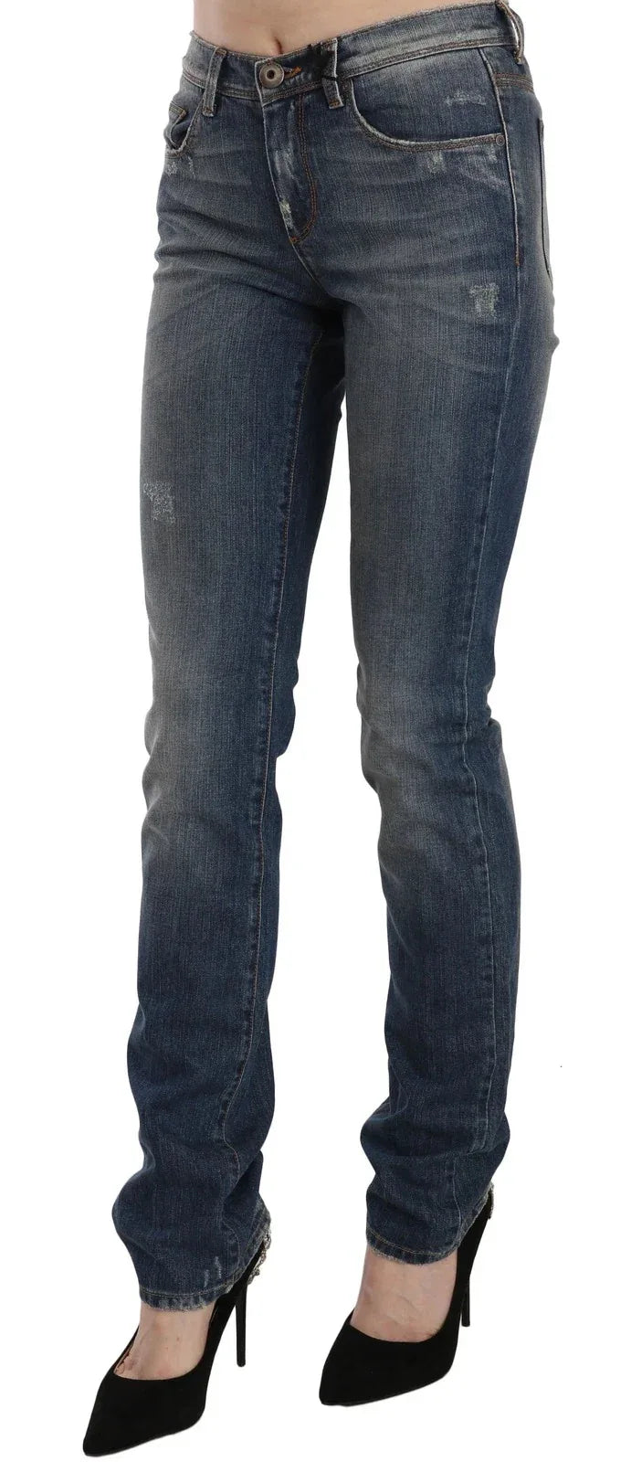 Ermanno Scervino Blue Washed Boot Cut Casual Denim Pants Jeans - Zeiniez