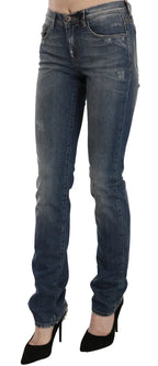 Ermanno Scervino Blue Washed Boot Cut Casual Denim Pants Jeans - Zeiniez