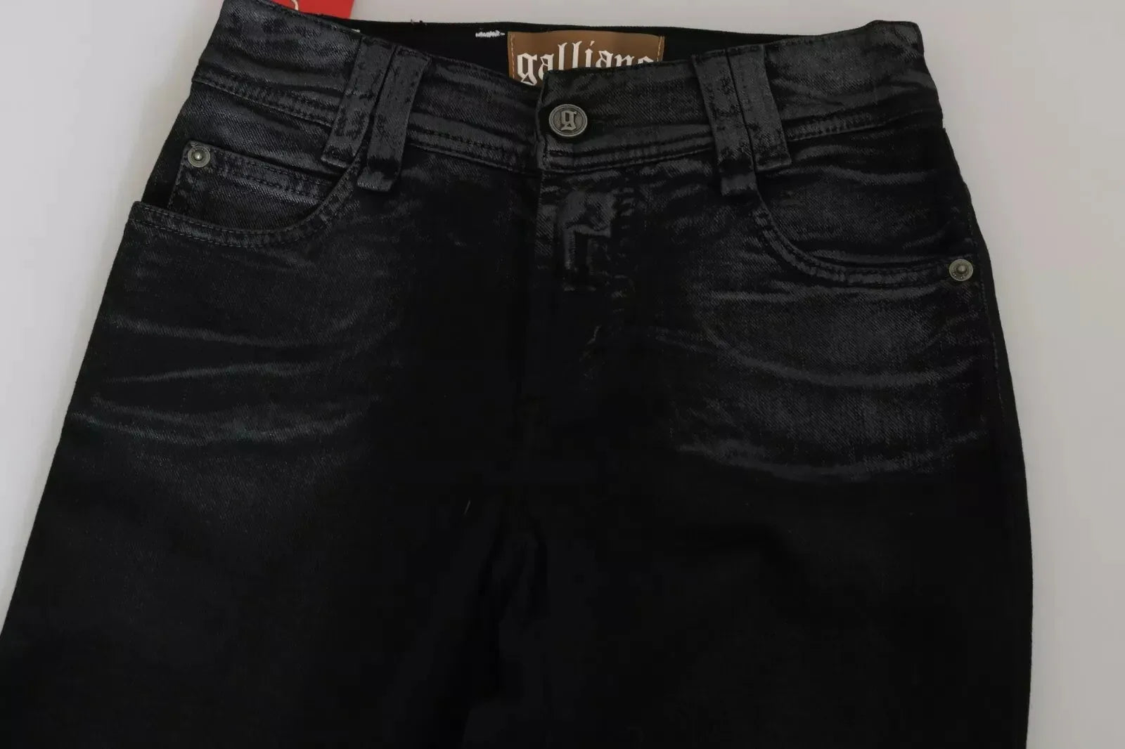 John Galliano Black Washed High Waist Flared Denim Casual Pants Jeans - Zeiniez