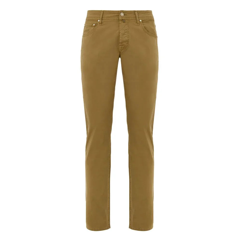 Jacob Cohen Yellow Cotton Skinny Pants - Zeiniez