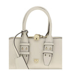 PINKO White Calf Leather Bos Taurus Handbag - Zeiniez