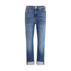 7FOR Blue Cotton Relaxed Fit Jeans - Zeiniez