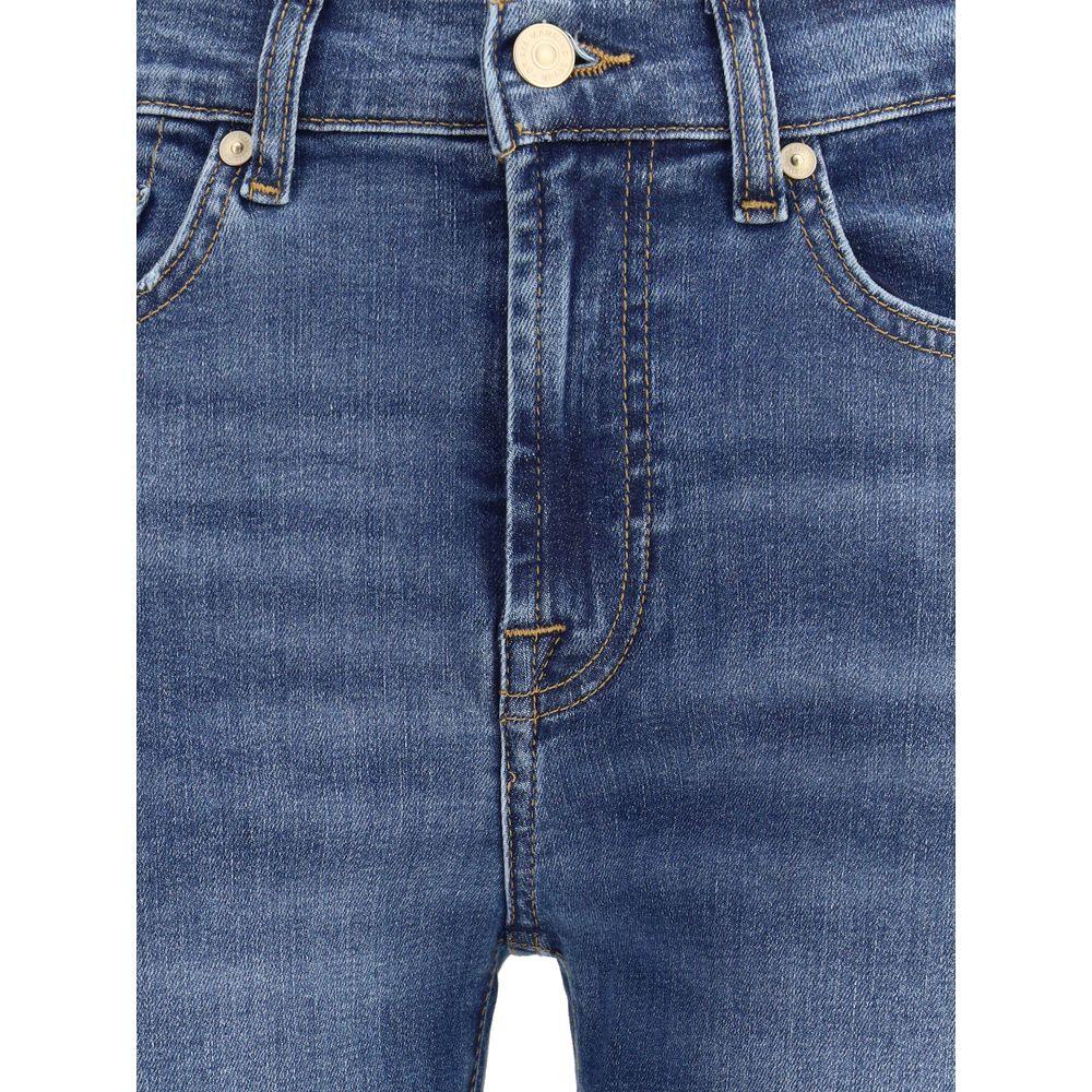 7FOR Blue Cotton Relaxed Fit Jeans - Zeiniez