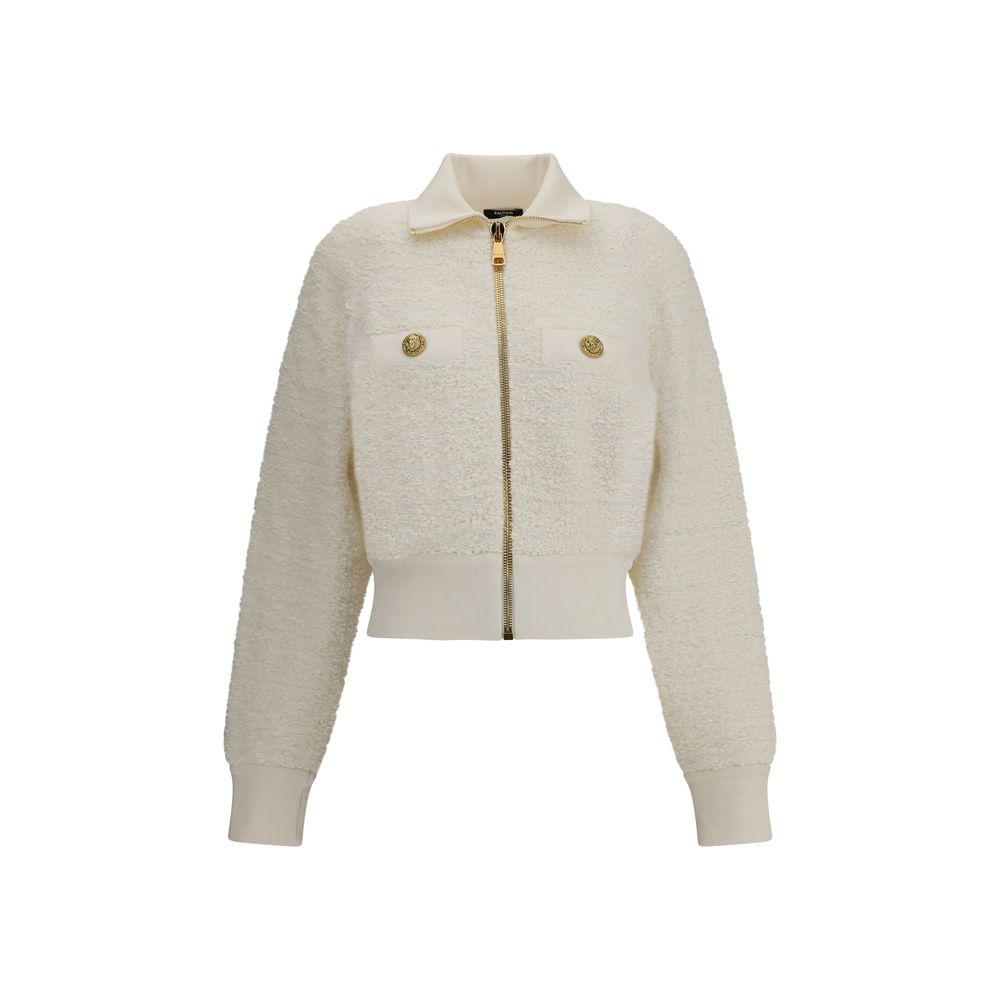 Balmain White Viscose Bomber - Zeiniez