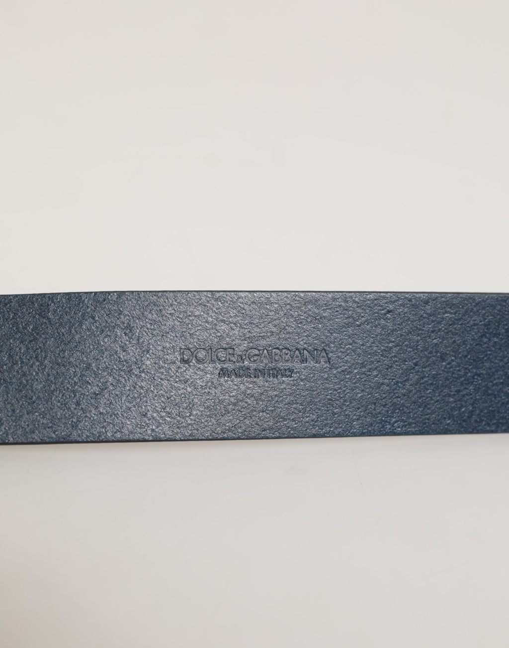 Dolce & Gabbana Blue Leather Classic Metal Logo Buckle Belt - Zeiniez