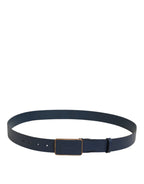 Dolce & Gabbana Blue Leather Classic Metal Logo Buckle Belt - Zeiniez