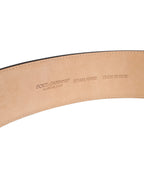 Dolce & Gabbana Brown Leather Classic Metal Oval Buckle Belt - Zeiniez