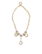 Dolce & Gabbana Gold Crystal Clock Pendant Statement Jewelry Necklace - Zeiniez