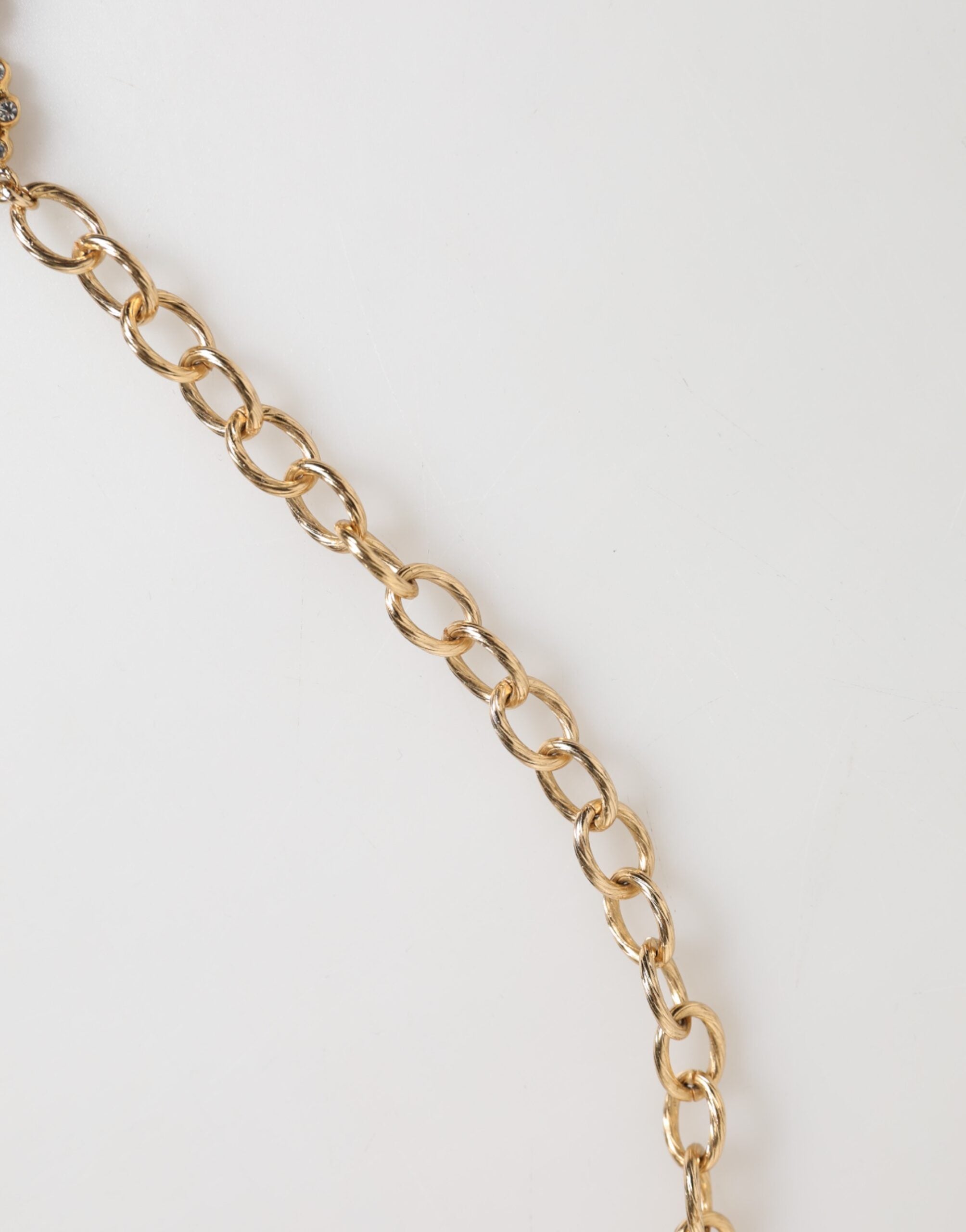 Dolce & Gabbana Gold Crystal Clock Pendant Statement Jewelry Necklace - Zeiniez