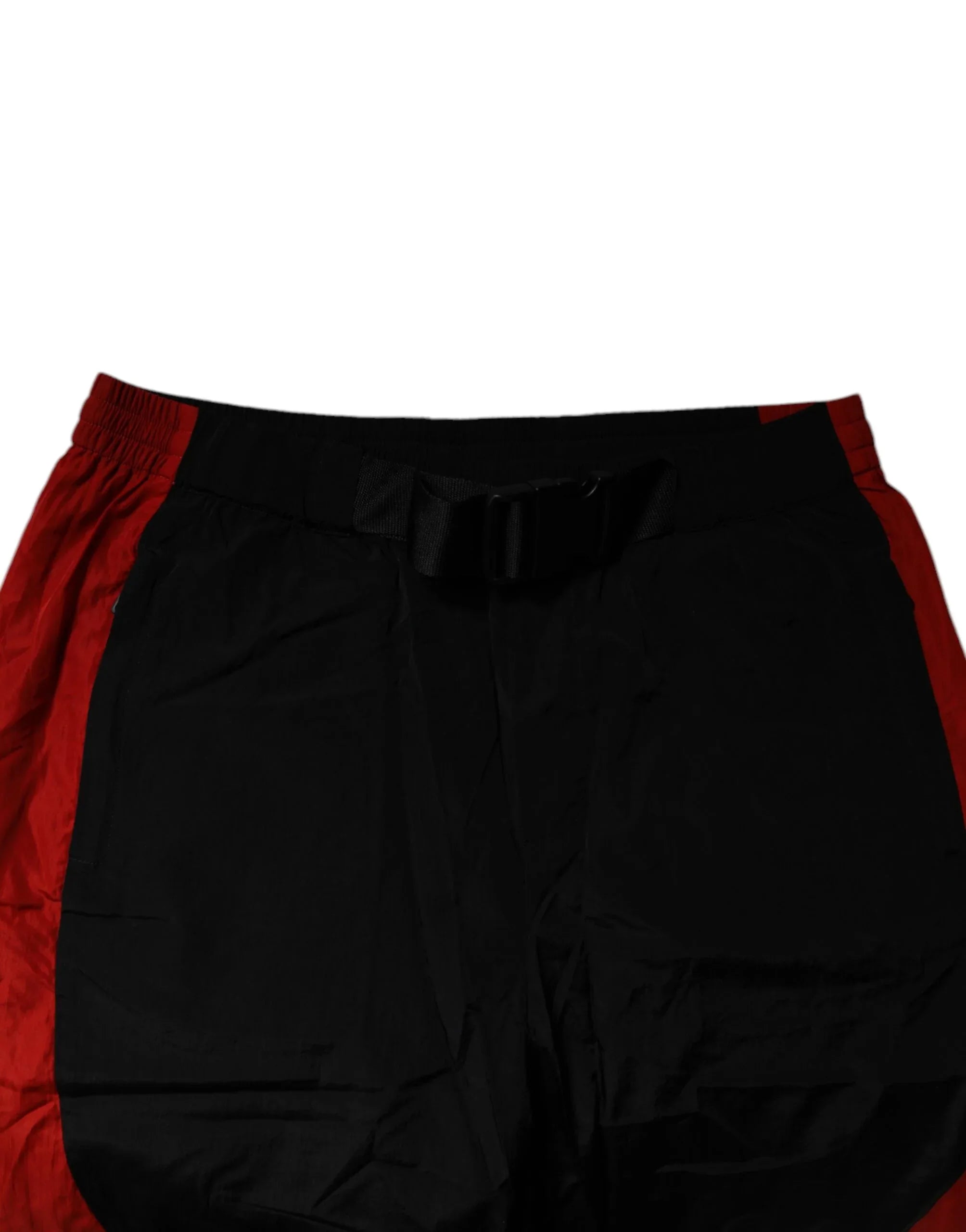 Dolce & Gabbana Black Red Leopard Print Nylon Jogger Pants - Zeiniez