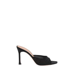 Amina Muaddi Black Fabric Stiletto Heel Sandals - Zeiniez