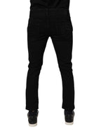 Dolce & Gabbana Black Cotton Stretch Skinny Men Denim Jeans - Zeiniez