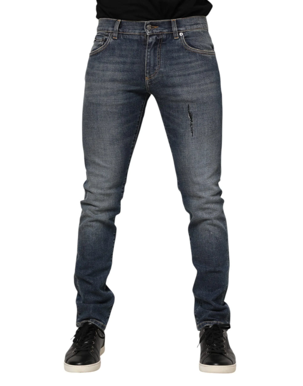 Dolce & Gabbana Blue Washed Cotton Skinny Men Denim Jeans - Zeiniez