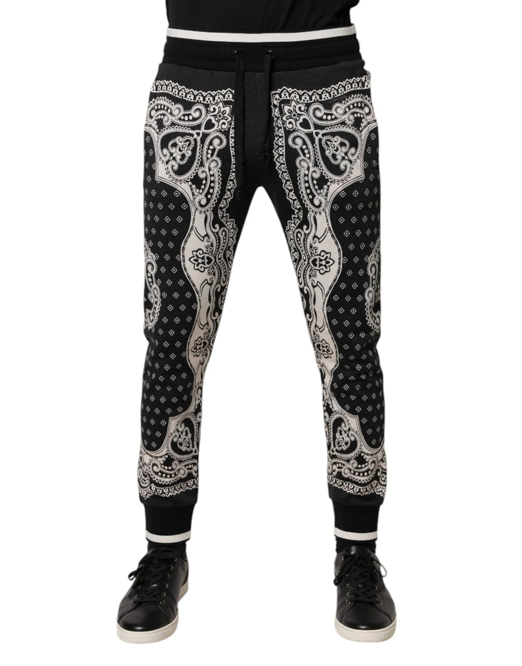 Dolce & Gabbana Black Cotton Bandana Jogger Sweatpants Pants - Zeiniez