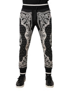 Dolce & Gabbana Black Cotton Bandana Jogger Sweatpants Pants - Zeiniez