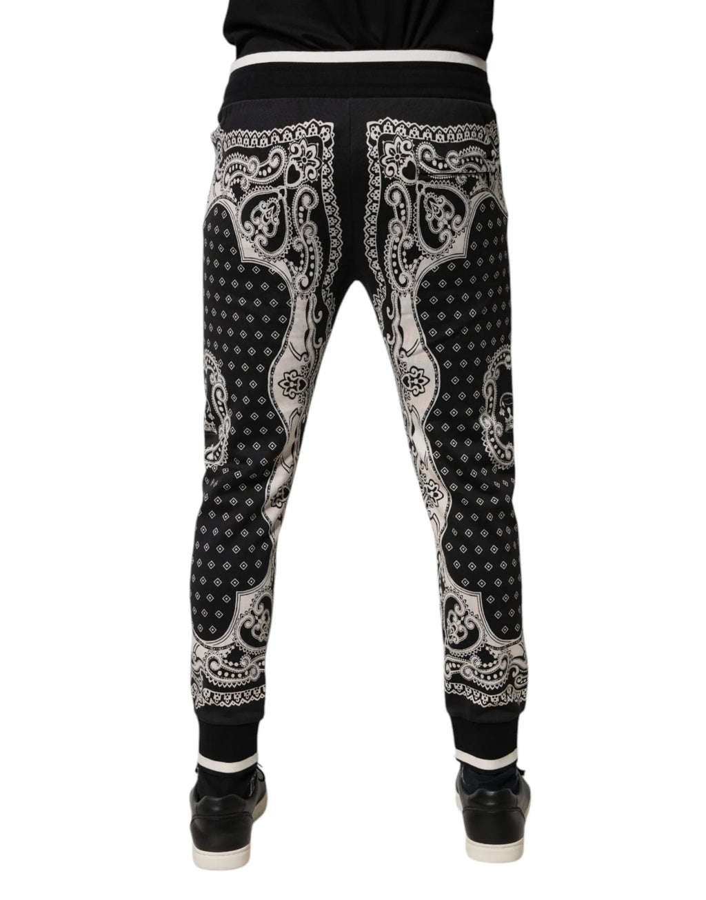 Dolce & Gabbana Black Cotton Bandana Jogger Sweatpants Pants - Zeiniez
