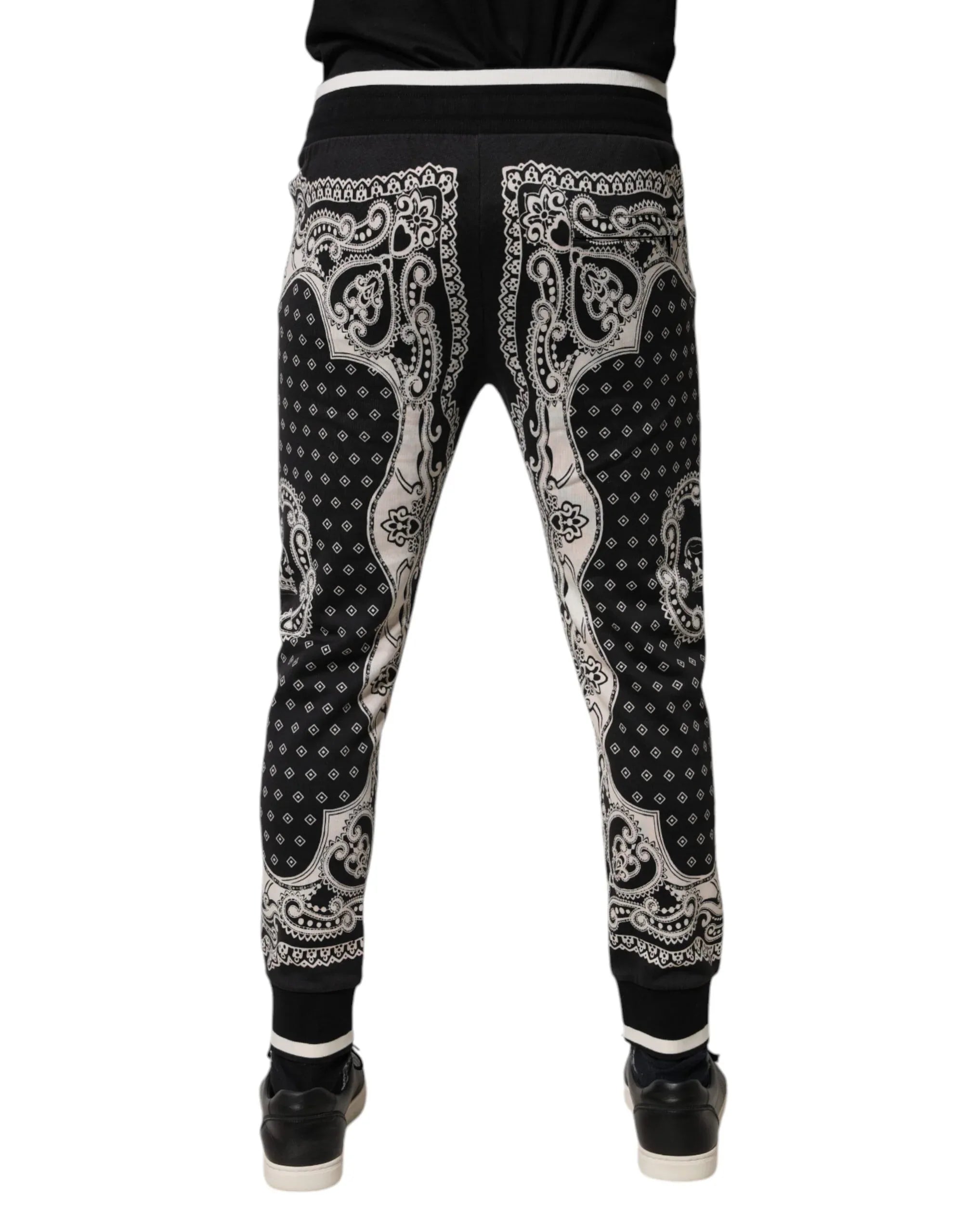 Dolce & Gabbana Black Cotton Bandana Jogger Sweatpants Pants - Zeiniez