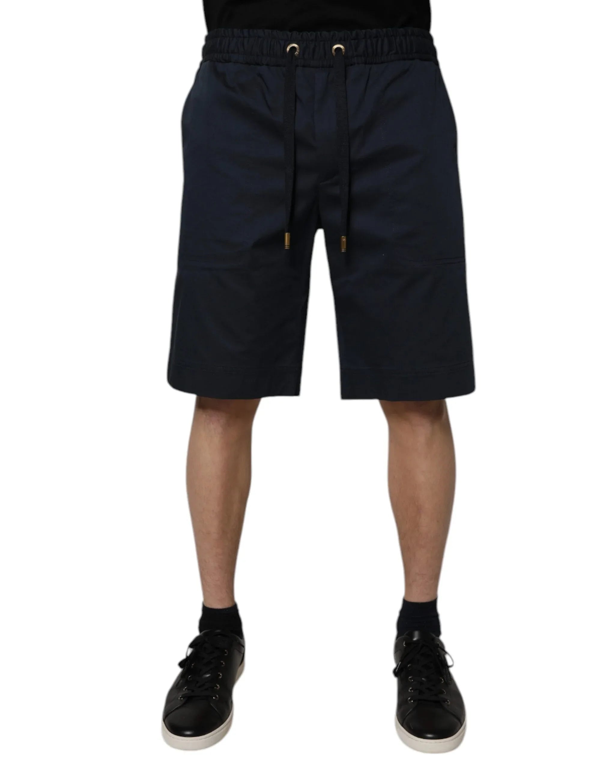 Dolce & Gabbana Navy Blue Cotton Stretch Men Bermuda Shorts - Zeiniez