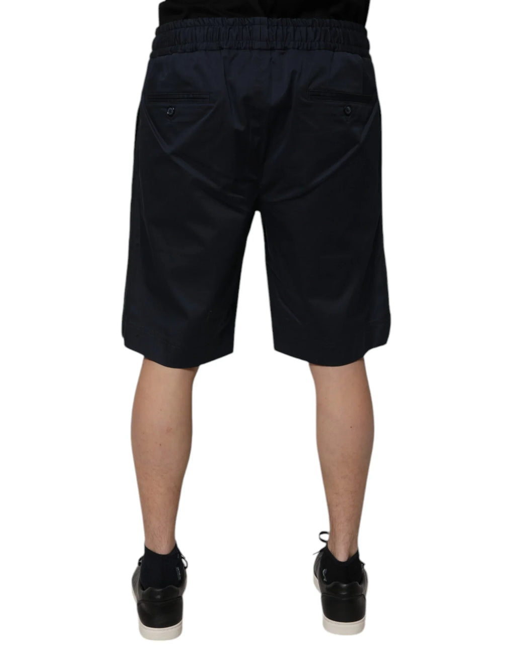 Dolce & Gabbana Navy Blue Cotton Stretch Men Bermuda Shorts - Zeiniez